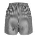 thumbnail image 3 of Pantalones Cortos Casuales de Verano para las Mujeres Cordón de Bolsillo a Rayas de Moda, Desgaste Callejero de Poliéster Aireado, 3 of 6