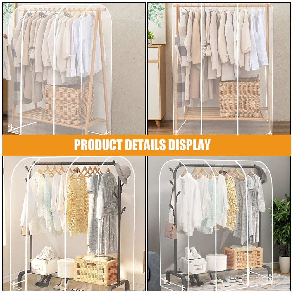 FRCOLOR Garment Clothes Cover Protector Closet Storage Bag Hanging Clothing Garment Rack Cover
