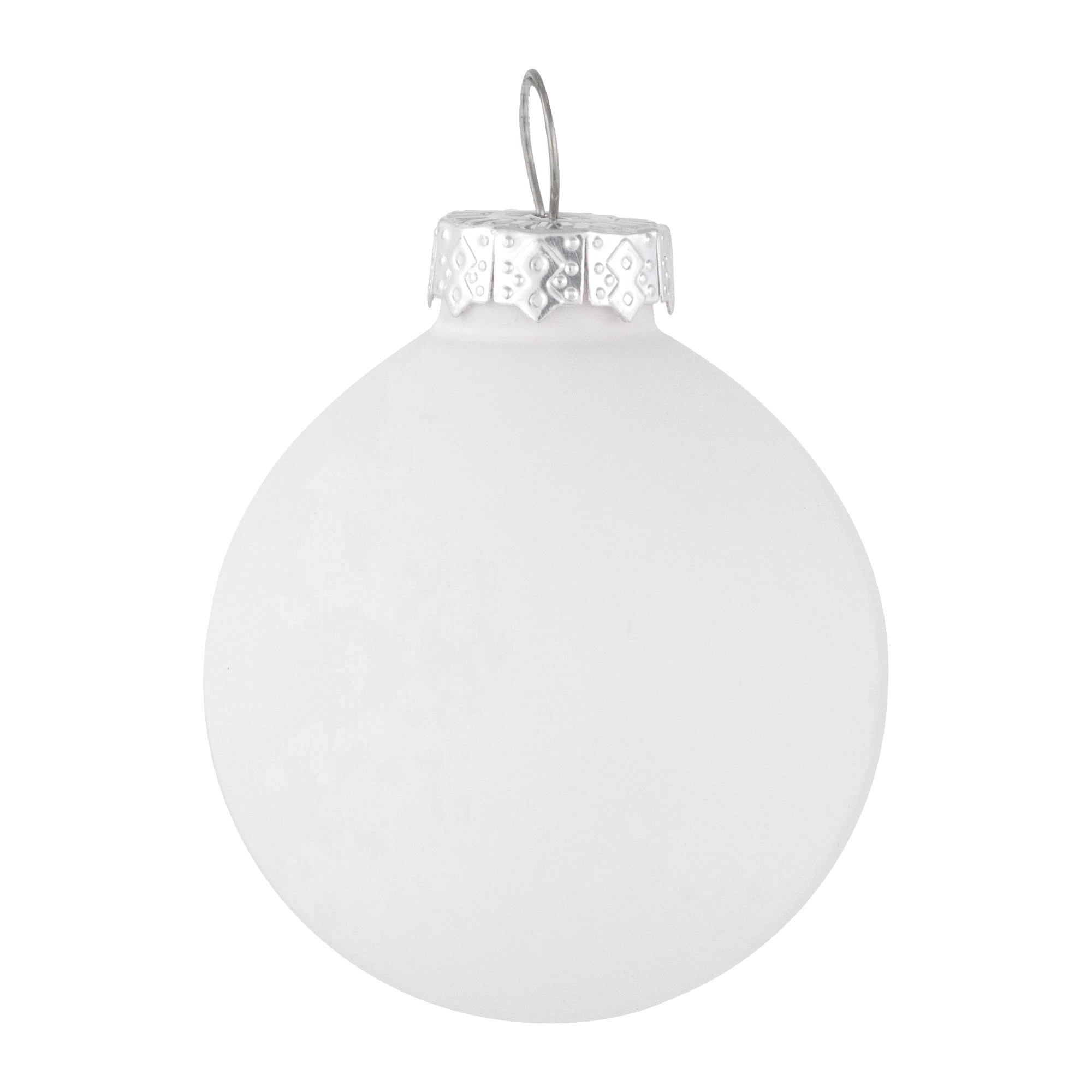 10-Piece Shiny and Matte Silver White Glass Ball Christmas Ornament Set 1.75" (45mm)