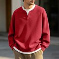 thumbnail image 2 of StSilkitty Men's Long Sleeve Sweatshirts 2 in 1 Crewneck Casual Pullover Sweatshirts Lightweight Loose Comfy Tops, 2 of 6