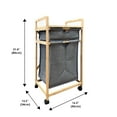 thumbnail image 2 of Jessar - Storage Cabinet with Removable Laundry Basket, Bamboo Frame, Grey, 2 of 3