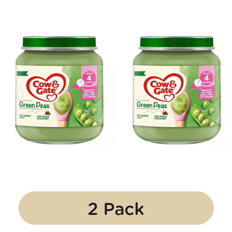 Cow & Gate Peas Baby Food Snack Jar 6+ Months 125g, British Import (Pack of 2)