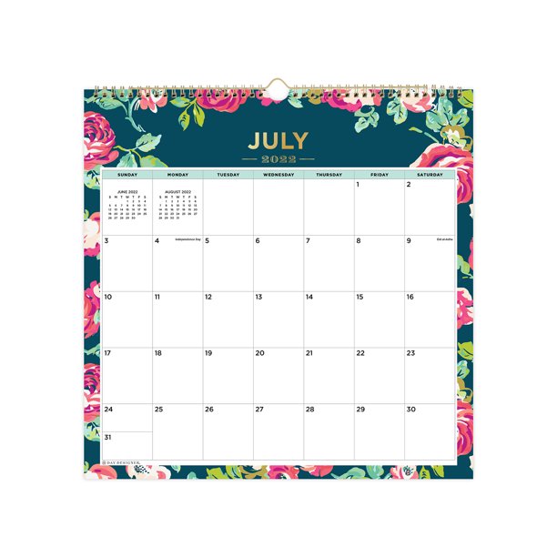Spring 2023 Rice Calendar Blue Sky 2022-2023 Wall Calendar, 12" X 12", Day Designer, Reese Ocean -  Walmart.com
