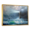 thumbnail image 3 of Designart 'Lighthouse Shining Light During Stormy Clouds Night II' Nautical & Coastal Framed Canvas Wall Art Print, 3 of 5