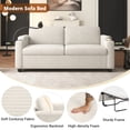 thumbnail image 6 of Harper & Bright Designs Corduroy Sleeper Sofa with Full Size Mattress, Convertible Pull-Out Sofa Bed with USB Charging Ports and Cup Holders & Phone Holder for Small Spaces Apartments, 72.8" Beige, 6 of 16