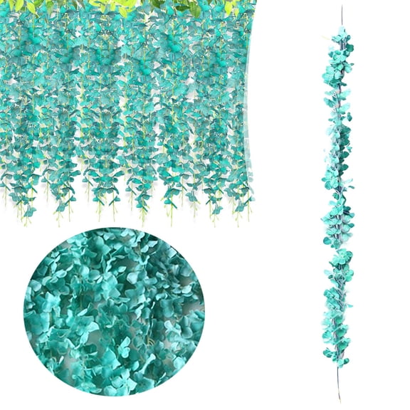 10 Branches Wisteria Hanging Flowers,6Ft Artificial White Wisteria Flowers Garland for Wedding Arch Ceremony Party Garden Home Backdrop Decor(Blue)