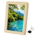 thumbnail image 1 of Uxcell Natural Wood Color Rectangle Photo Frame, 9.2x7.1" Wooden Photo Frame Wall Mount & Tabletop Display Round Corner for Pictures Certificates Home Decor, Suits for 20.2x15.2cm Photo, 1 of 7