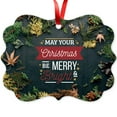 thumbnail image 1 of Soul Décor Christmas Ornaments Tree Decoration, May Your Christmas Be Merry & Bright Ornament, Large 3.75" Rectangle Metal Ornament, Velvet Pouch Included, 1 of 7