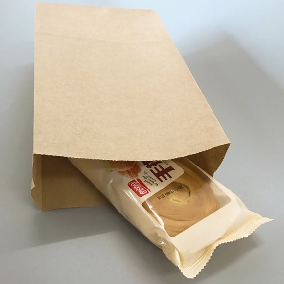 FUEENIRVA 100Pcs Light Yellow Pastry Bags With Flat Bottom For Storage And Shopping