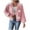 Pink, variant on Women's Floral Knit Cardigan V-Neck Long Sleeve Button Sweater for Fall Khaki S