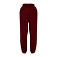 thumbnail image 6 of Tdoqot Womens Sweatpants Fleece Lined- Elastic Waist Drawstring Casual Baggy Joggers Pants Wine Size XL, 6 of 7