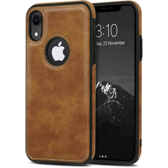 For Apple iPhone XR (6.1'') Case Luxury Leather Business Vintage Slim Non-Slip Soft Grip Shockproof Protective Cover