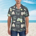 thumbnail image 2 of Honeii Gamers Print Men’s Hawaiian Shirt,Classic Button-Down Short Sleeve Shirt, for Beach, Vacation, and Outdoor Activities,3X-Large, 2 of 7