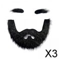 thumbnail image 1 of BELOVING 3xFalse Eyebrow and Beard Set Costume Mustache for Performance Cosplay Festive Black, 1 of 9