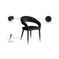 thumbnail image 2 of Meridian Furniture Destiny Black Velvet Dining Chair, 2 of 8