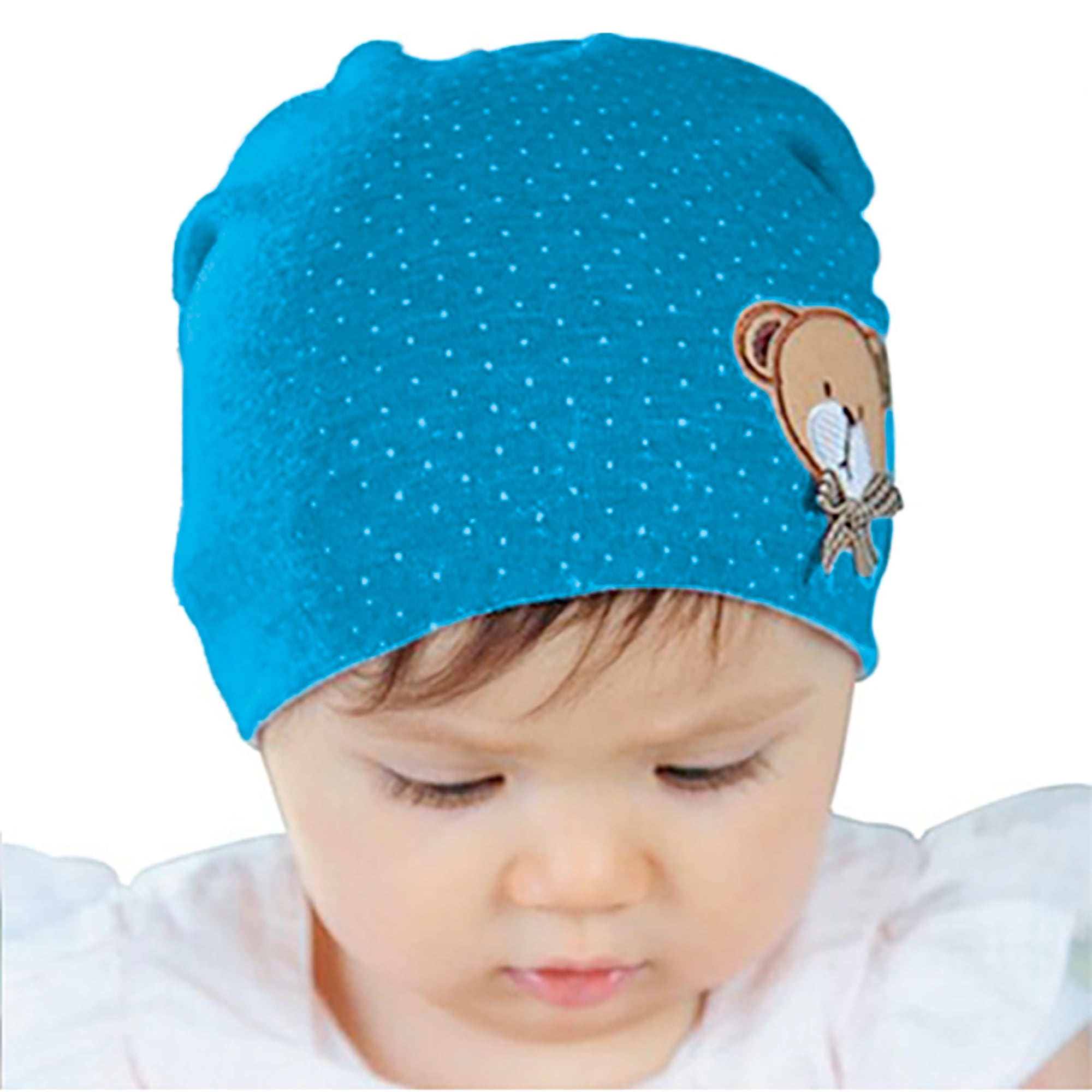 Baby Essentials Stretch Knit Fleece Insulated Trapper Hat with Pom