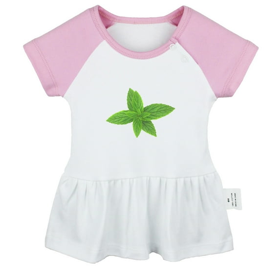 Nature Peppermint Pattern Dresses For Baby, Newborn Babies Skirts, Infant Princess Dress, 0-24M Kids Graphic Clothes (Pink Raglan Dresses, 6-12 Months)