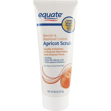 Equate Acne Medication Oily Skin Medicated Apricot Scrub 6 Oz