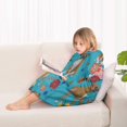 thumbnail image 4 of Dogs with Pioneer Flower Blanket Hoodies for Kids 6-13YR Oversize Wearable Blanket Hoodies for Boys Girls Teens, 4 of 7