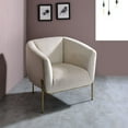 thumbnail image 5 of ACME Carlson Sloped Arm Accent Chair in Beige and Chrome, 5 of 6