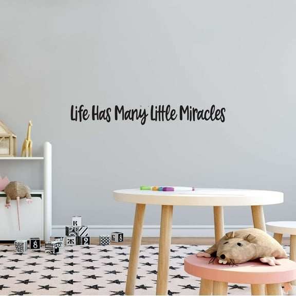 Zoo Elephant MouseLife Has Little Miracles Africa Zebra Lion Safari Jungle Species Hippo Alligator Giraffe Tiger Wilderness Holiday Gift Ideas Bedroom Wall Decal Sticker - Size: 40 In X 4 In