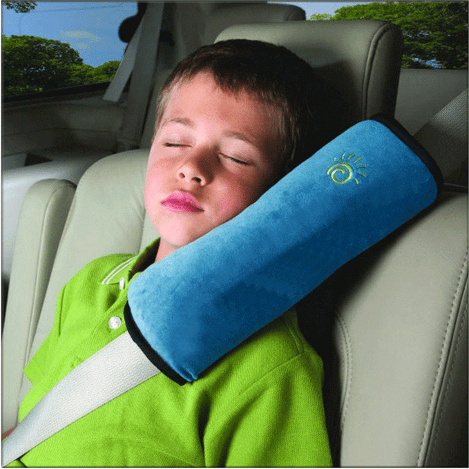 Kids Car Seat Belt Pillow Pads Shoulder Neck Headrest Sleep Soft  Support Strip 