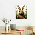 thumbnail image 3 of COMIO  Rabbit Looking On Over Butterflies Canvas Wall Art Animal Poster Modern Print Painting Watercolor Picture Artwork for Bedroom Home Living Room Farmhouse Decor, 3 of 5