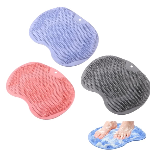 3pcs Silicone Shower Foot Scrubber,Body Scrubber,Silicone Shower Foot Brush Pad Wash Pad Wall Mounted Slip Suction Cups for Use in Cleaner Women and Men