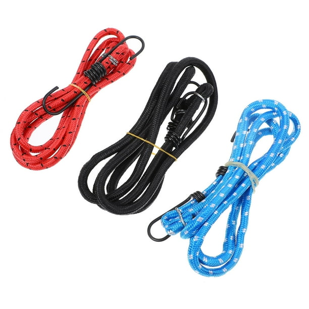 unbranded 3Ud Cuerda Elástica Para Equipaje Con Gancho Multicolor Resistente Para Atar Cargas