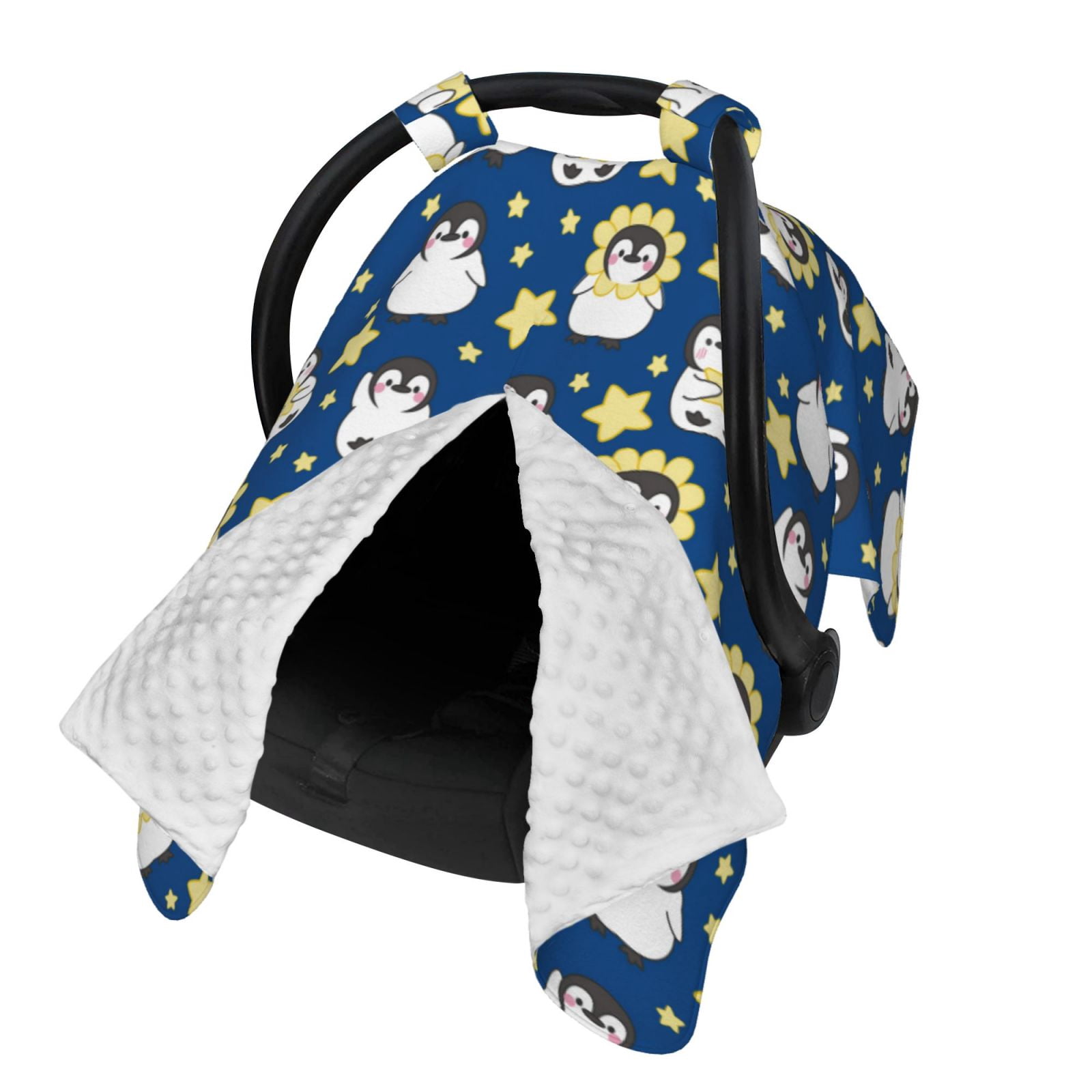 Naloa Star Penguin Baby Car Seat Cover, Breathable Baby Carrier Cover, Multiuse Baby Carrier Cover & Nursing Breastfeeding Cover