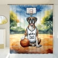 thumbnail image 3 of Happy Father's Day Boxer Playing Basketball with Best Dad Jersey Shower Curtain Boxers Dog Lover Gifts Idea Waterproof Bathroom Bathtub Curtain - 13006, 3 of 5