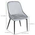 thumbnail image 3 of HOMCOM Dining Chairs Set of 2, Upholstered Velvet Kitchen Chairs with Back, 3 of 10