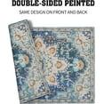 thumbnail image 4 of mubwai Boho Placemats Set of 4 12x18 Inch Light Blue Aqua Teal Yellow Carpet Pattern Ethnic Floral Print Table Mats Farmhouse Decorative Linen Washable Place for Holiday Party Kitchen Dining Decor, 4 of 8