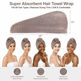 thumbnail image 2 of JINGO 2Packs Microfiber Hair Towel for Women, Hair Drying Towels for Long Curly Hair, Coffee Brown & Purple, 2 of 4
