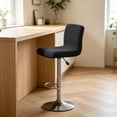 thumbnail image 5 of CHENjy Bar Stool Covers with Backs, High Elastic Knitted Seat Covers, Full Wrap Slipcover for Kitchen Counter Pub Stools, Black, 5 of 7