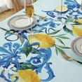 thumbnail image 6 of SASTYBALE Lemon Tablecloth Rectangle 60 x 102 Inch, Spill Proof Machine Washable Polyester Fabric Table Cloth, Floral Table Cover for Spring/Summer/Party/Outdoor, Blue, 6 of 7