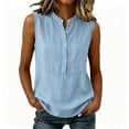 thumbnail image 5 of BUIGTTKLOP Womens Cotton Linen Tank Tops Basic Solid Business Casual Summer Sleeveles Shirts Loose Work Office Blouses, 5 of 7