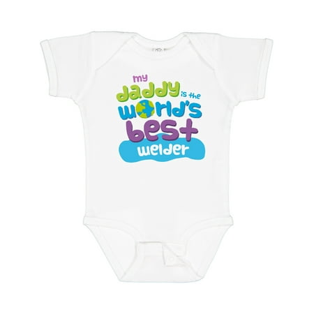

Inktastic Daddy Worlds Best Welder Boys or Girls Baby Bodysuit
