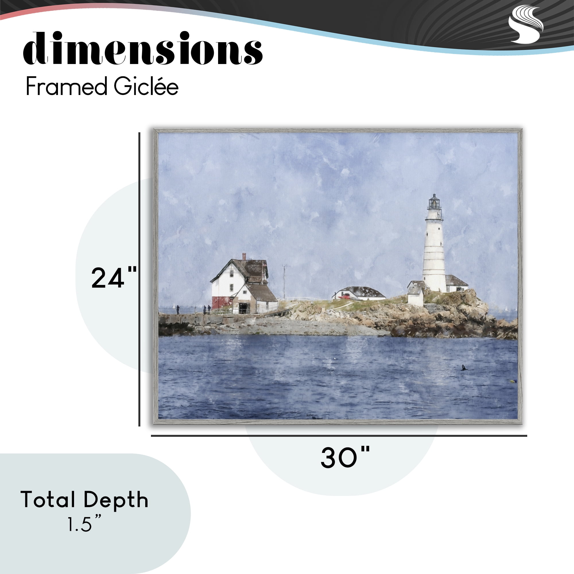 Stupell Industries Picturesque Lighthouse Island Gray Framed Giclee Art, design by Kim Curinga