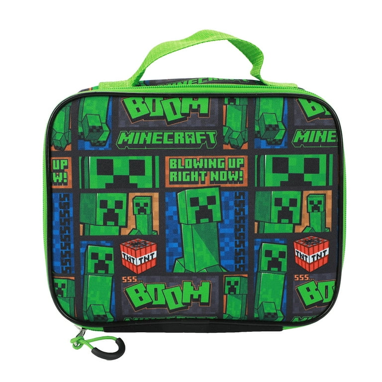 Minecraft Creeper Kids School Backpack & Lunchbox Set, 5-Piece