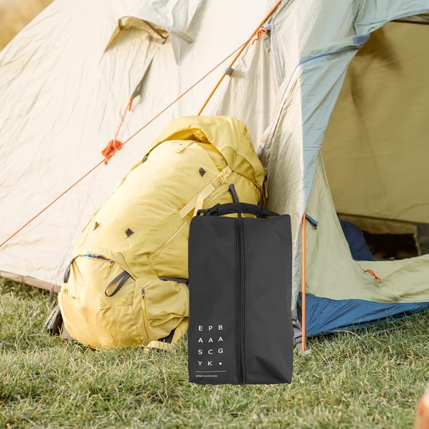 Bolsa multifunción para zapatos de camping, paquete de zapatillas, tela Oxford con cremallera, ligera, de gran capacidad, bolsa de almacenamiento para Negro L DYNWAVEMX Bolsas de zapatos de viaje