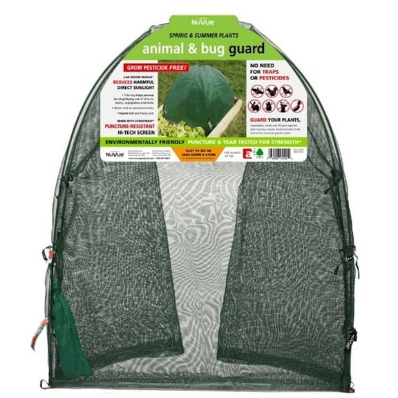 NuVue Products 25202 Pop-Up Garden Netting Plant Cover for Pest and Animal Control, Pack of 2, Green, 28" x 28" x 30"