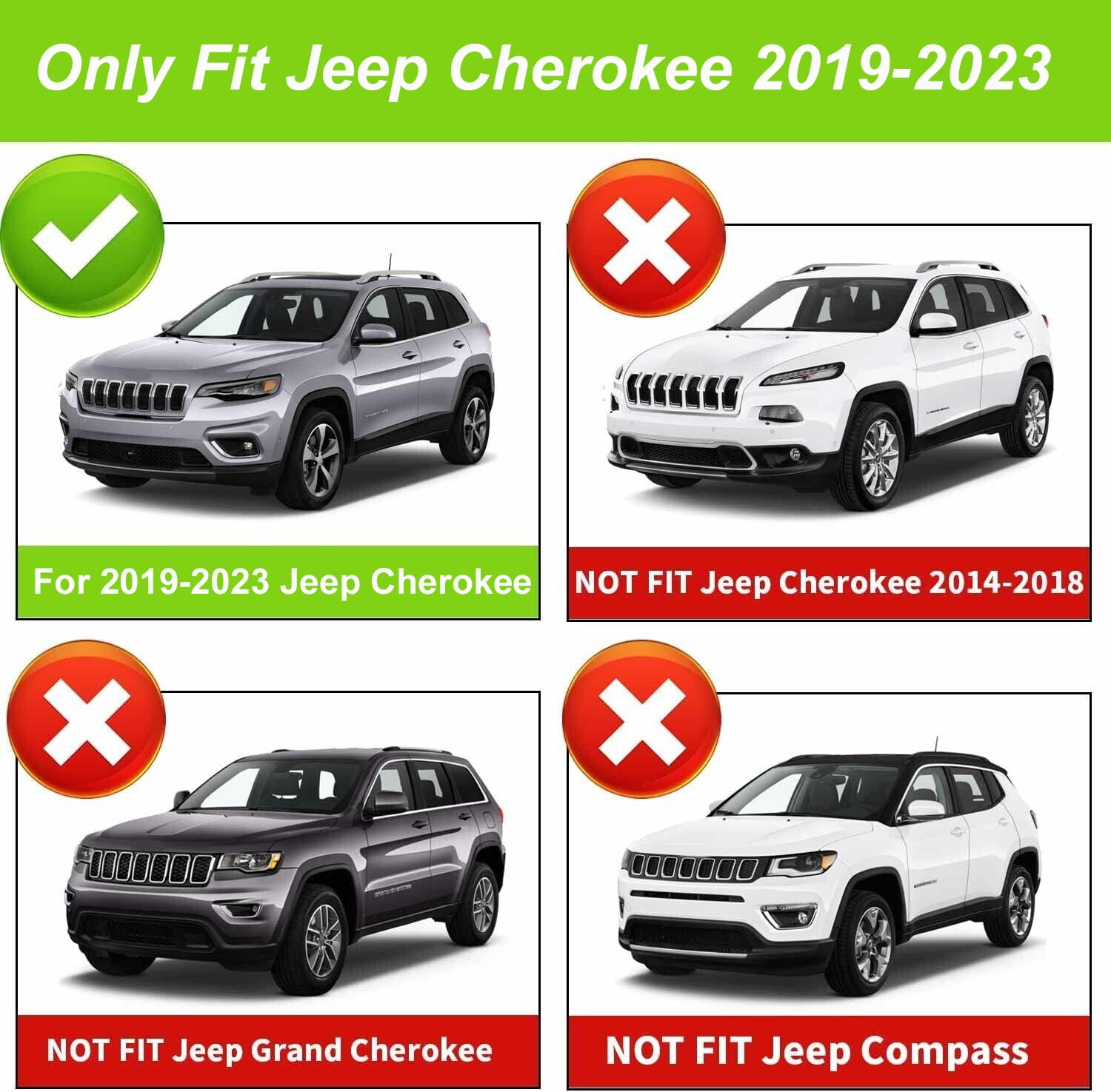 Fit 2019-2023 Jeep Cherokee Cargo Cover for Jeep Cherokee 2019 2020 2021 2022 2023 SUV Accessory Tonneau Cover Black Retractable Rear Trunk Privacy Security Shield Shade Cover
