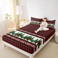 thumbnail image 4 of Manfei Wild Bear Bed Sheets,Modern Geometric Plaid King Sheets,Jungle Animal Sheet Set For Boys Teens,Ultra Soft Home Decor,4pcs, 4 of 7