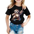 thumbnail image 1 of Vêtements pour Filles Imprimés Manches Courtes Col Rond Été Tenues Mignonnes pour Filles 10-11 Ans, 1 of 4