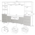 thumbnail image 6 of Living Room Entertainment Center Wall Unit TV Stand for TVs Up to 70'', 4-Piece Large Media Center with 8 Drawers and 2 Cabinets and Bookcase for Living Room, White, 6 of 9