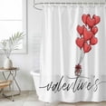 thumbnail image 6 of Valentine's Day Shower Curtain Set - Extra Long 72" x 96" Washable Bathtub Curtain with 12 Hooks, Valentines Gift Love Heart Balloon Waterproof Fabric Stall Shower Curtains for Bathroom/Bathtub, 6 of 6