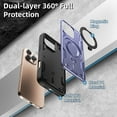 thumbnail image 6 of Elegant Choise Magnetic Case with Ring Kickstand for iPhone 16 Pro Max/16 Pro/16 Plus/16 Dual-layer Full Protective Phone Cover, Purple, 6 of 11