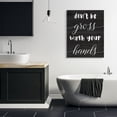 thumbnail image 2 of Stupell Industries Don't Be Gross Wash Your Hands Rustic Bathroom Quote Canvas Wall Art Design by Daphne Polselli, 36" x 48", 2 of 4