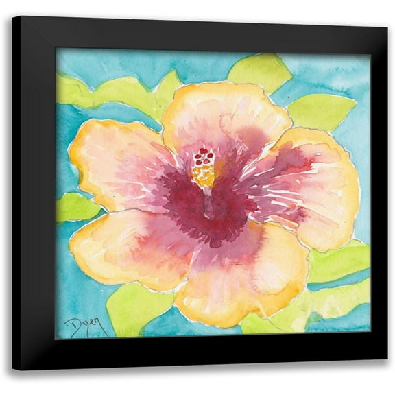 Dyer, Beverly 12x12 Black Modern Framed Museum Art Print Titled - Sunset Hibiscus I